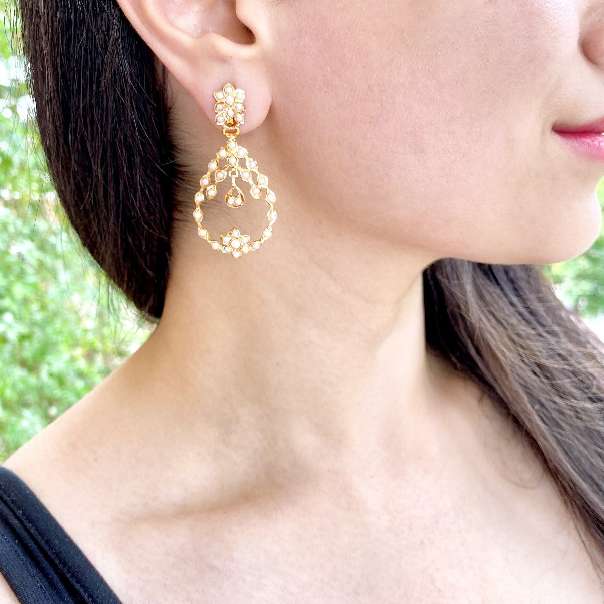 indian chandbali earrings 22k gold