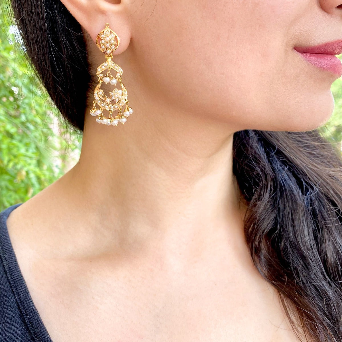 small chandbali earrings gold