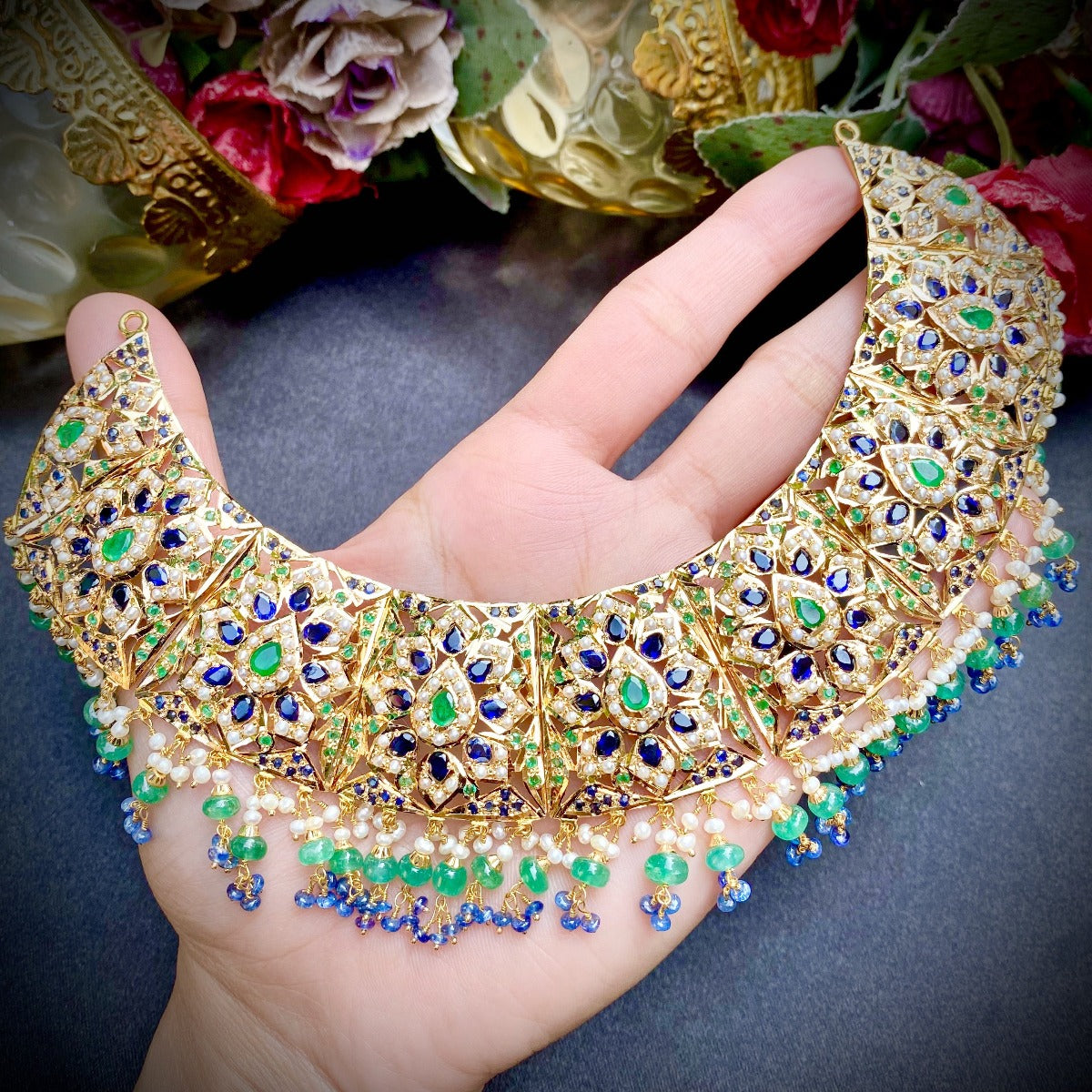 gold necklace set for indian bride