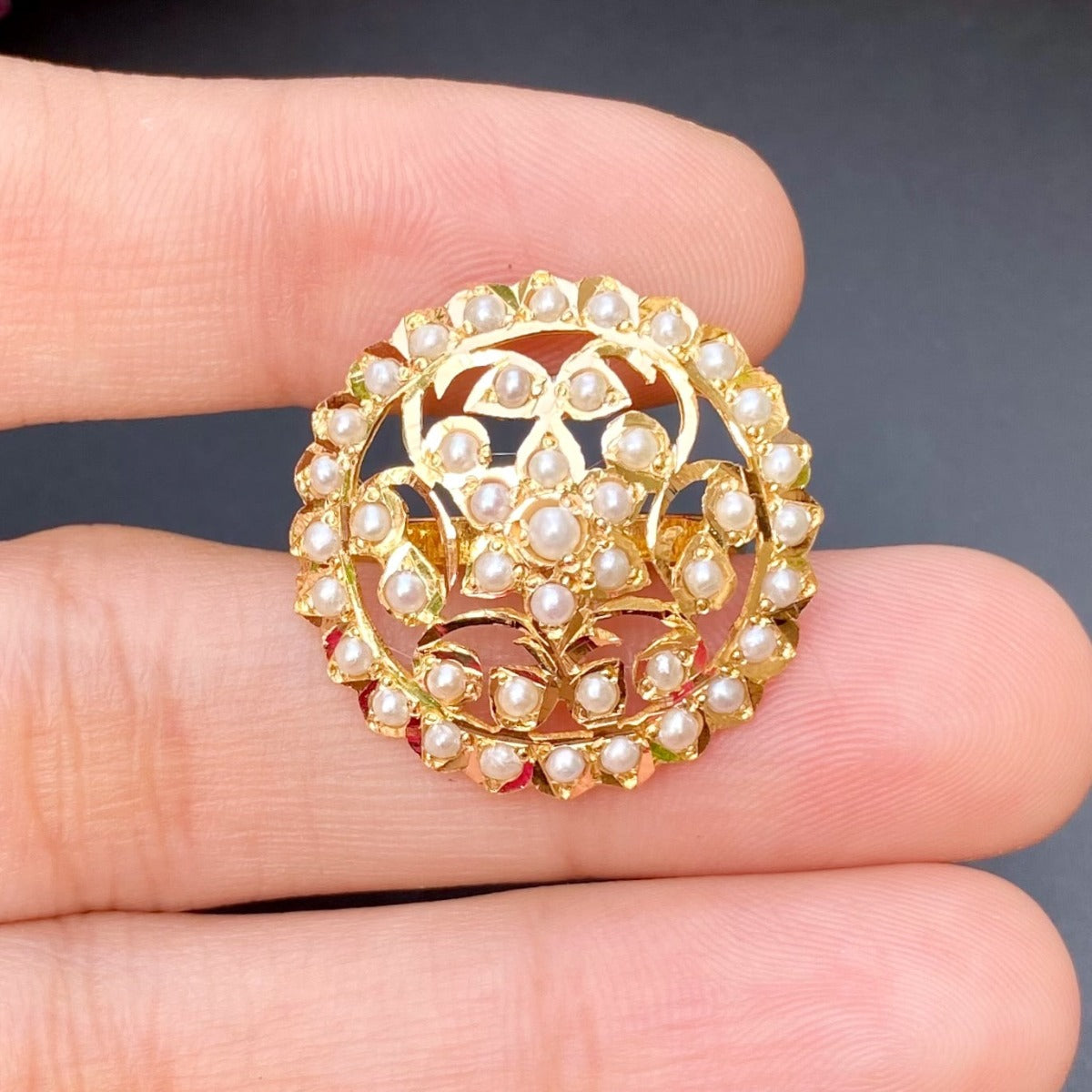 hyderabadi jadau gold ring dubai