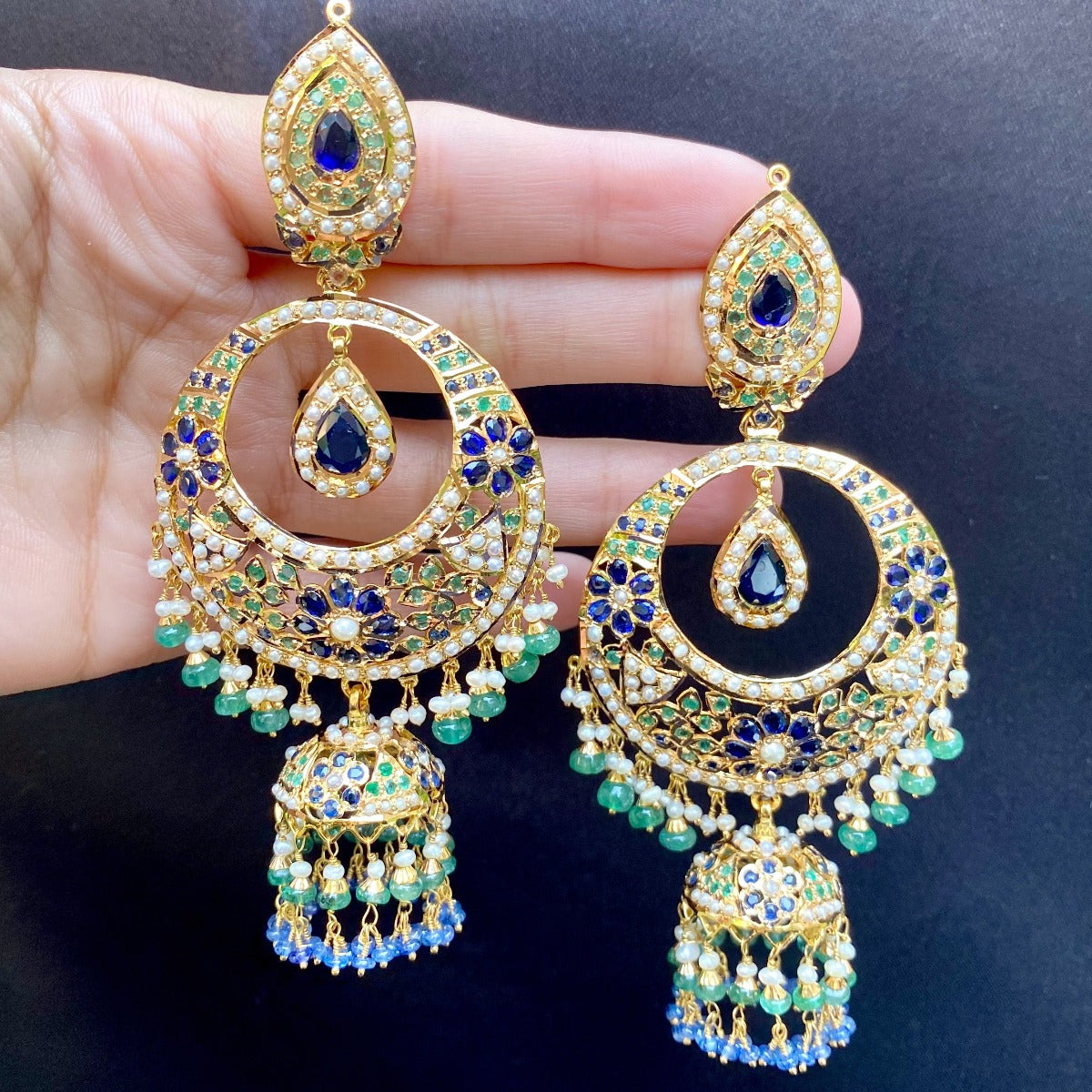 big chandbali with jhumka gold