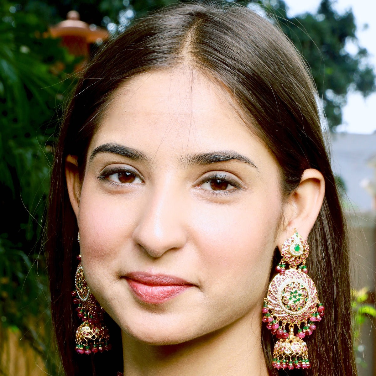 pakistani jadau jhumka earrings