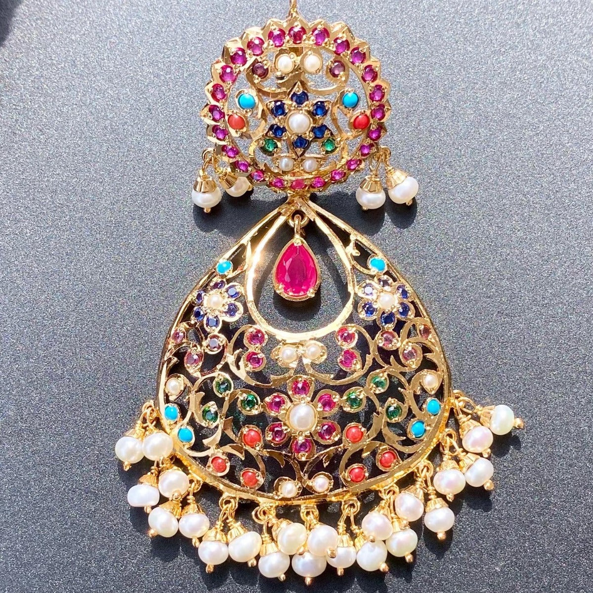 jadau earrings in gold plated silver