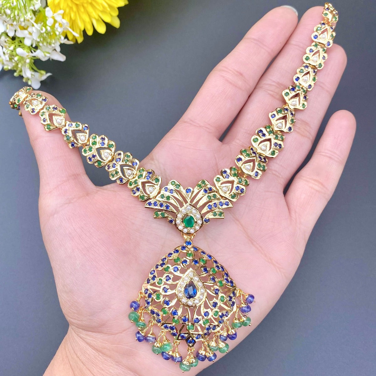 pakistani jadau necklace set