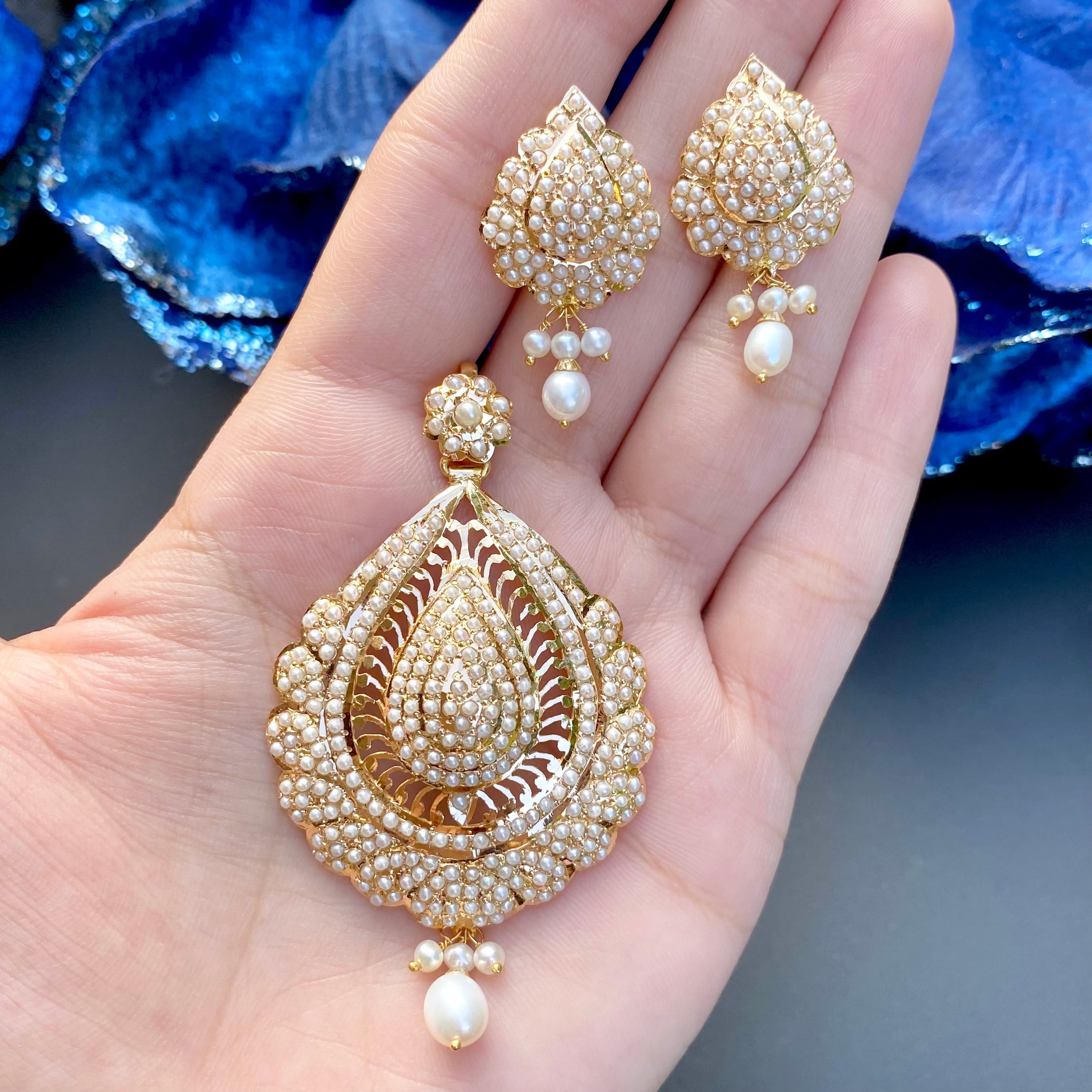 pearl pendant set jadau tanishq