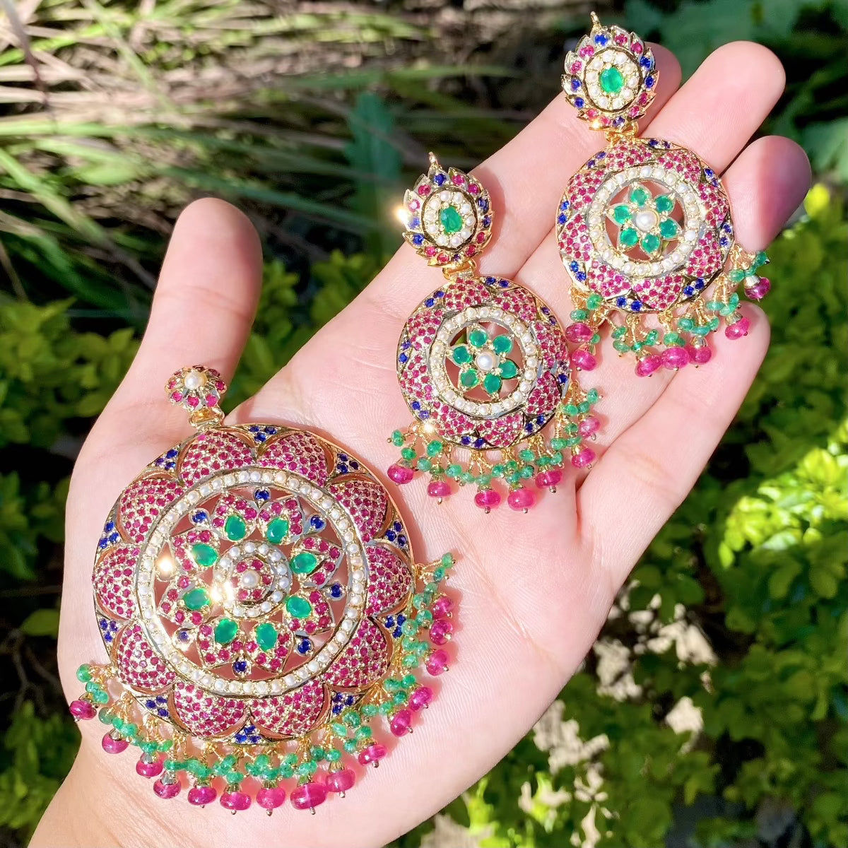 pakistani jadau pendant set in usa