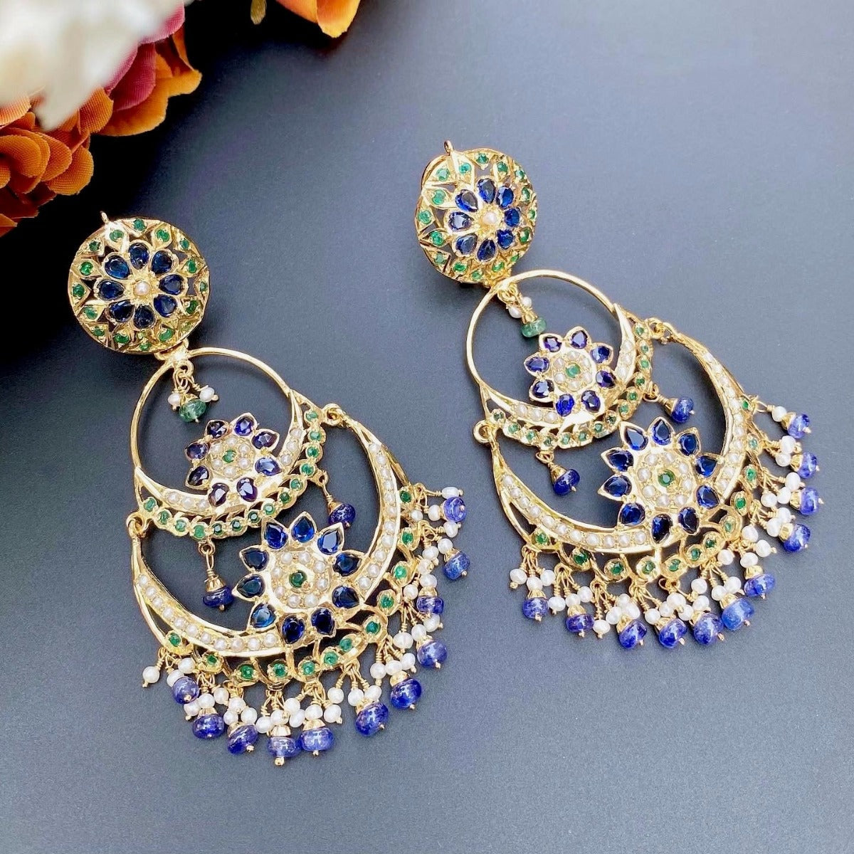 gold plated chand bali