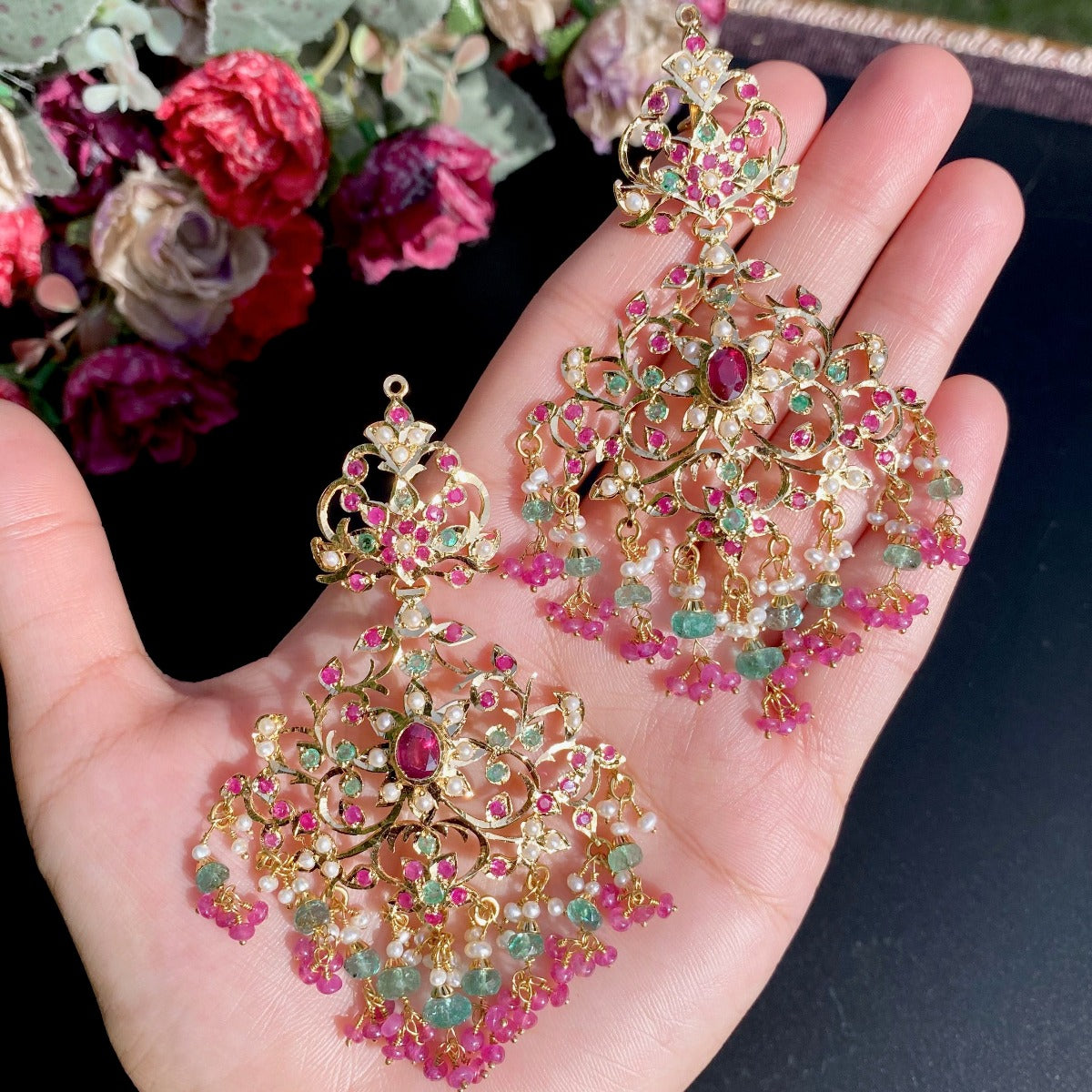 statement indian gold earrings in uae