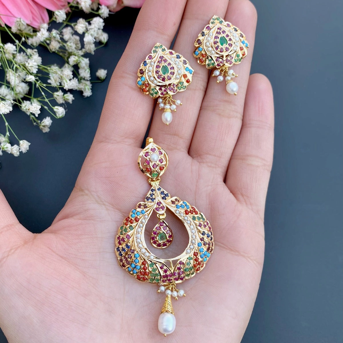 pakistani gold pendant set dubai