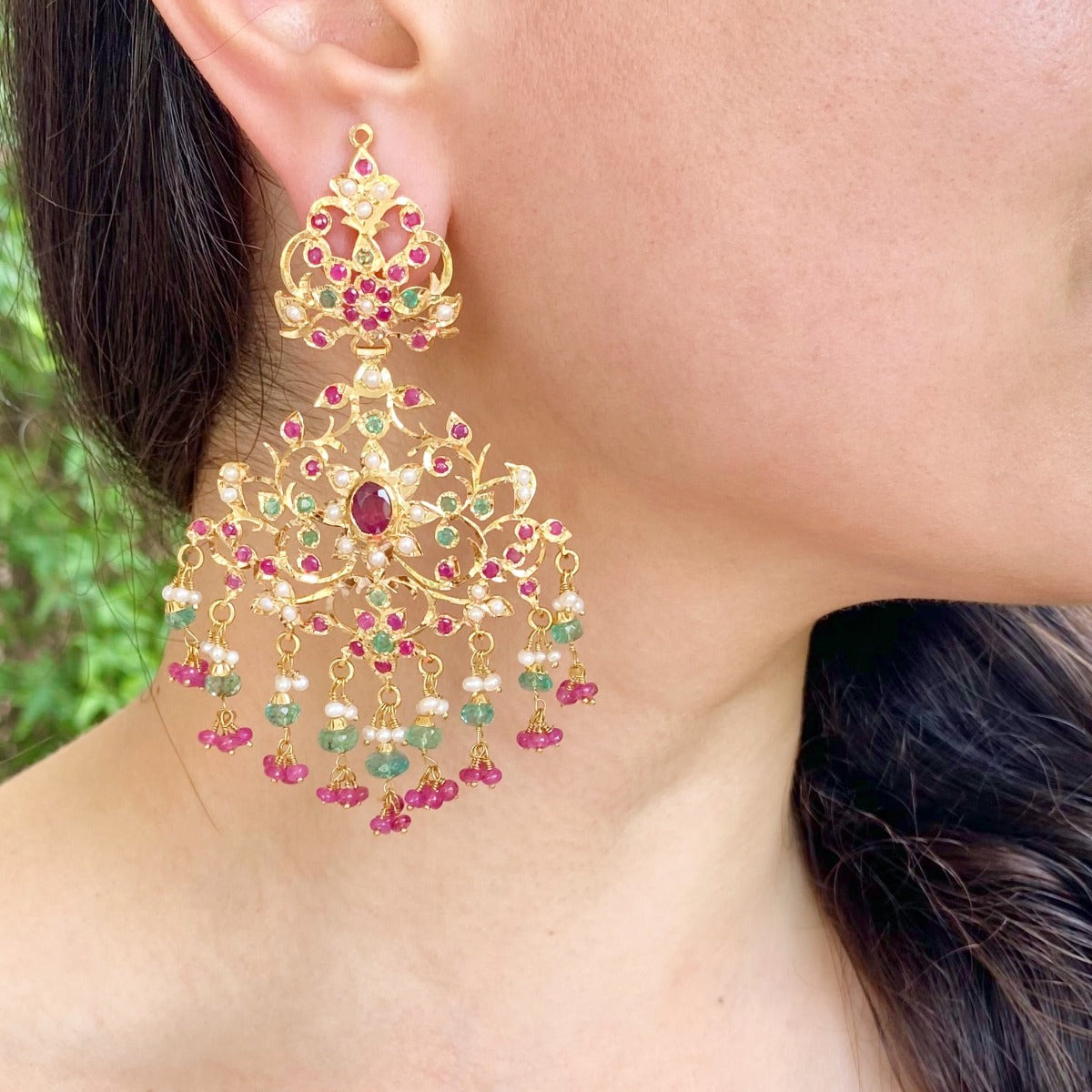 statement indian gold earrings in uae