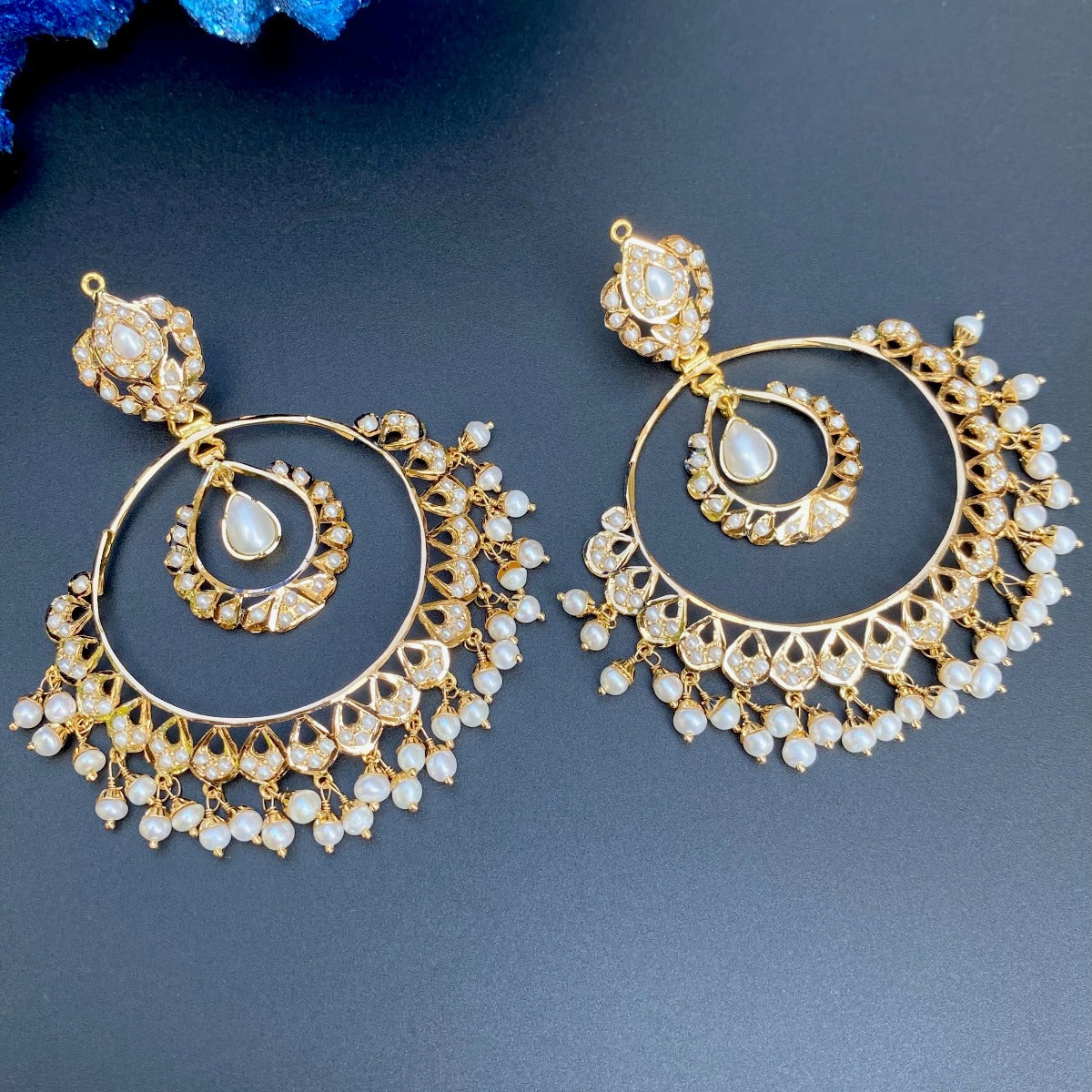 pakistani chandbali earrings gold