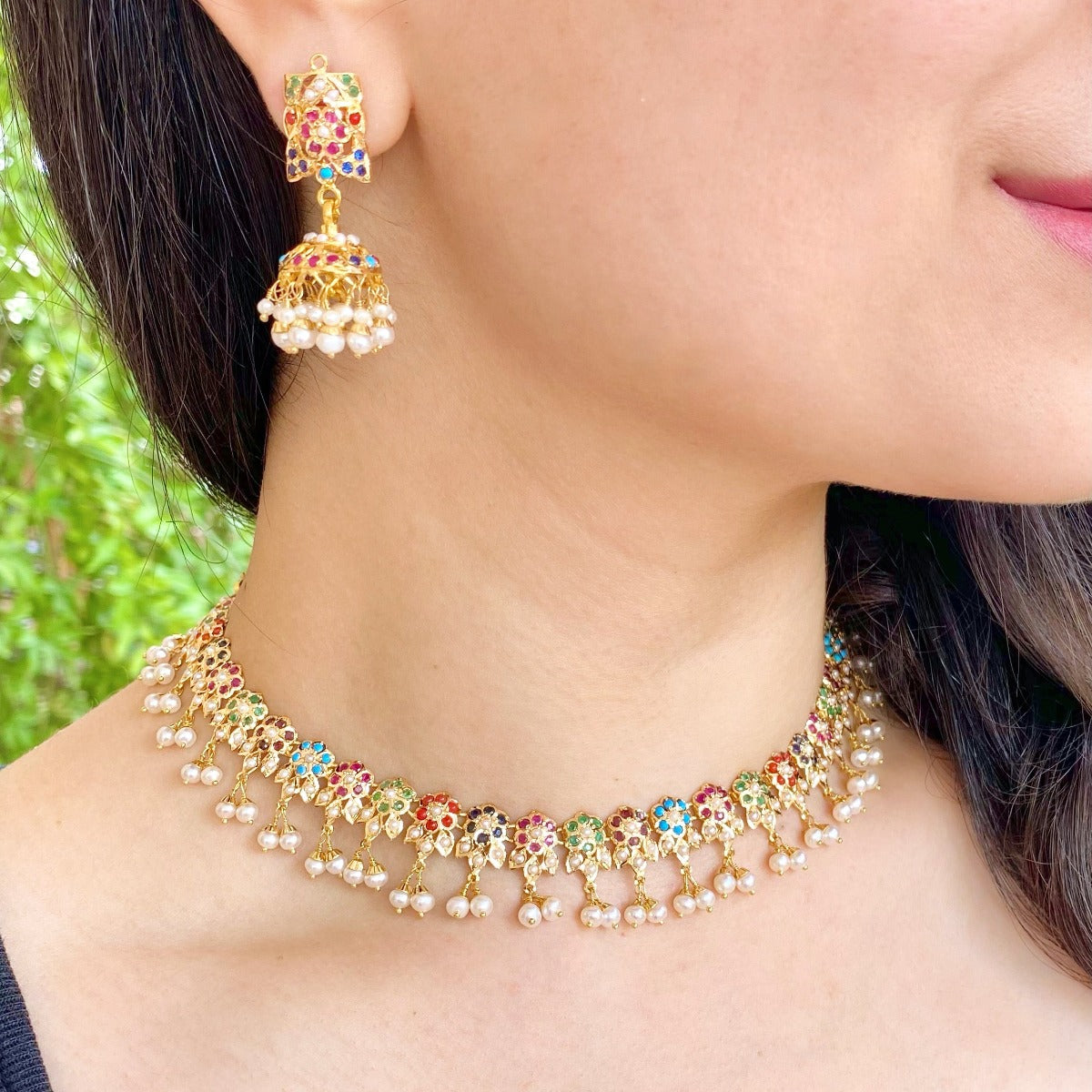 light weight indian gold jewelry set