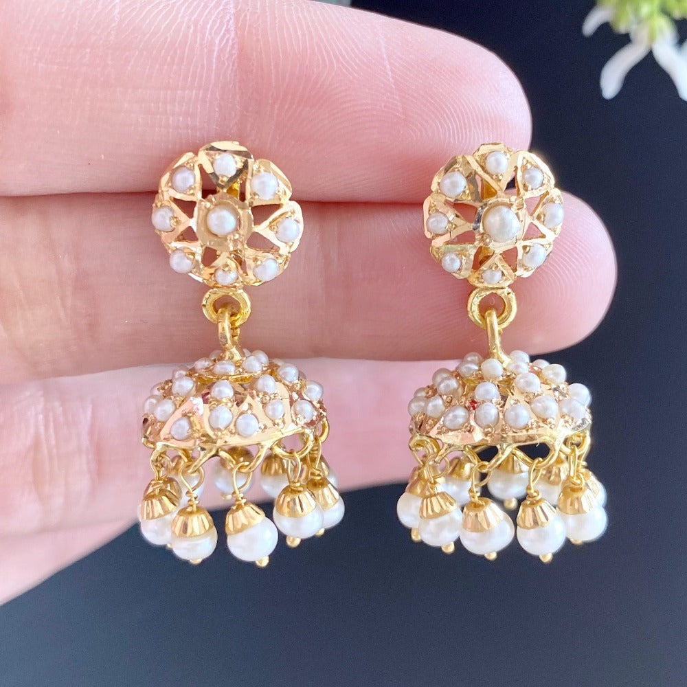 small indian gold jhumki