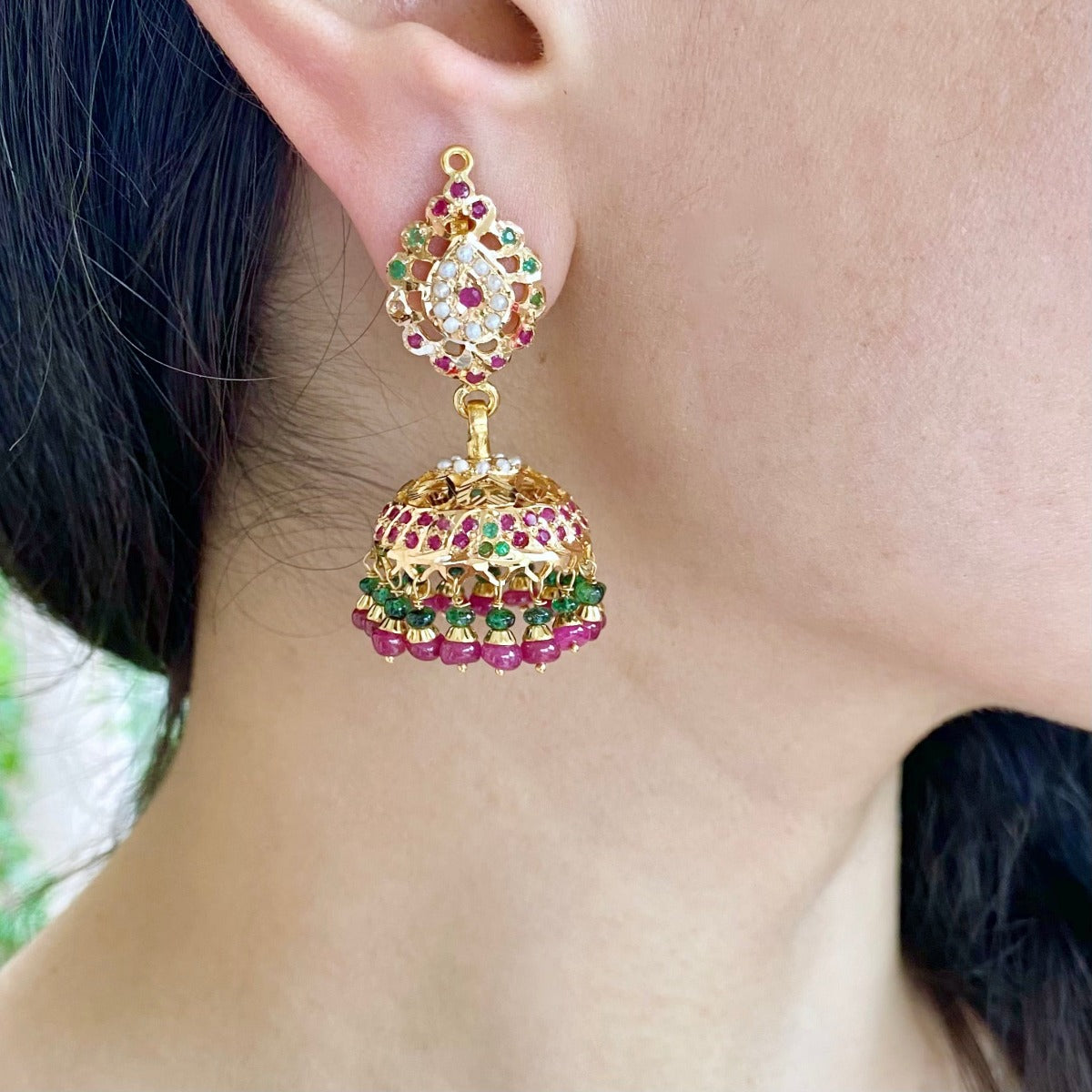 jadau gold jhumka in dubai