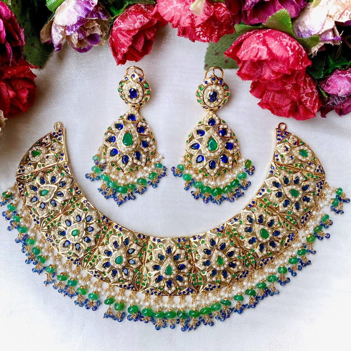 indian jewellery set gold plated