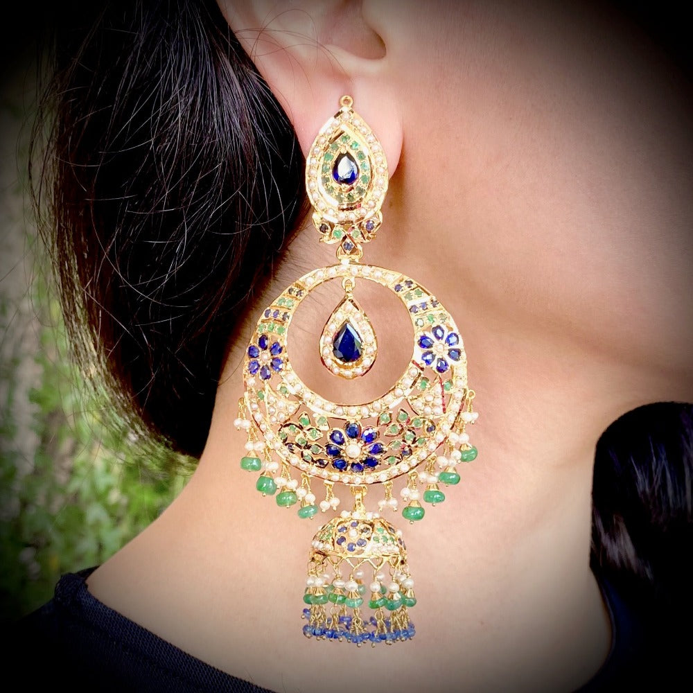 big chandbali with jhumka gold