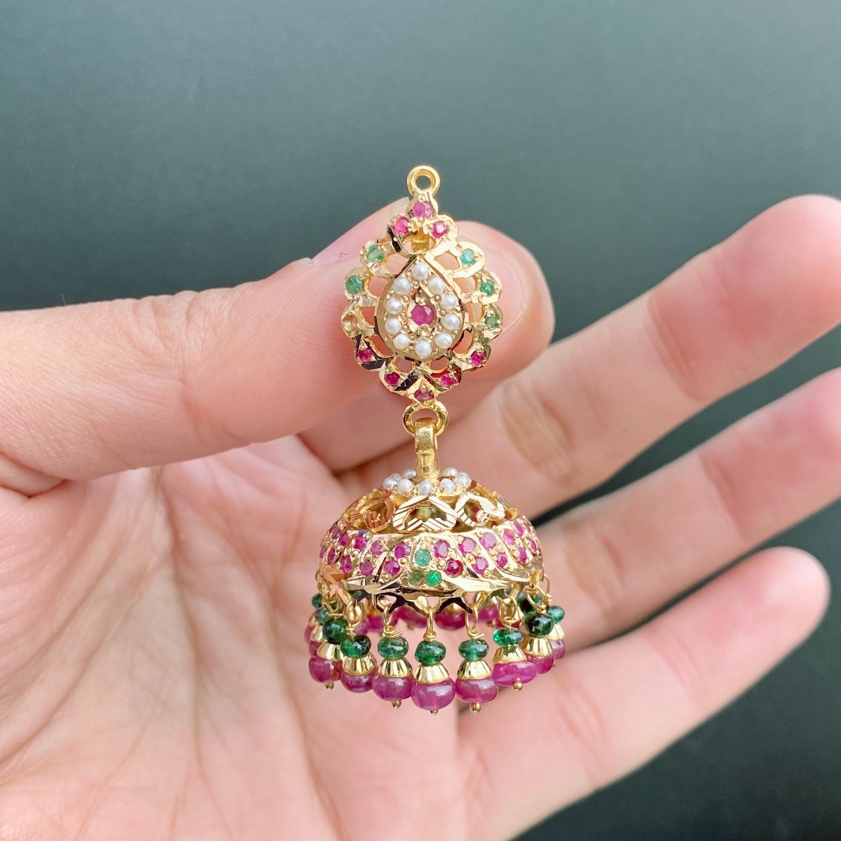 jadau gold jhumka in dubai