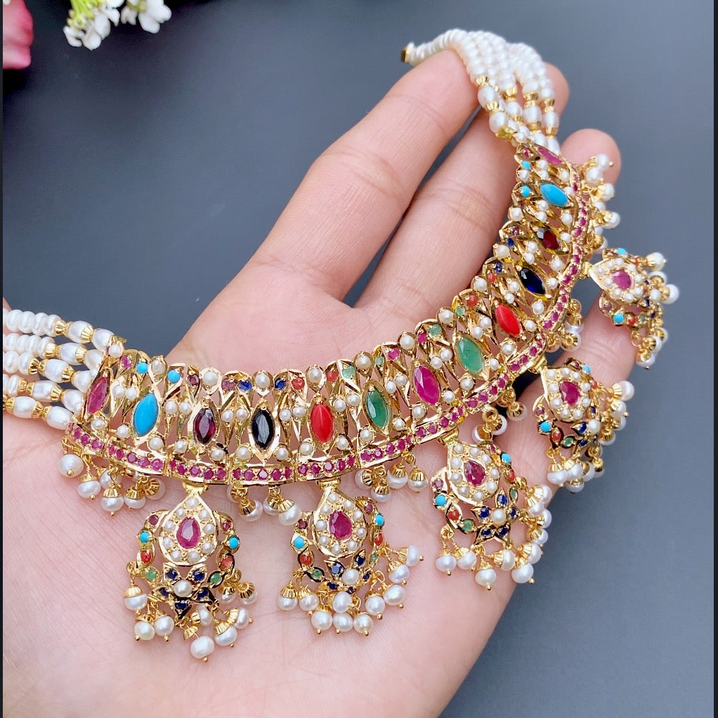 real gold jadau jewellery