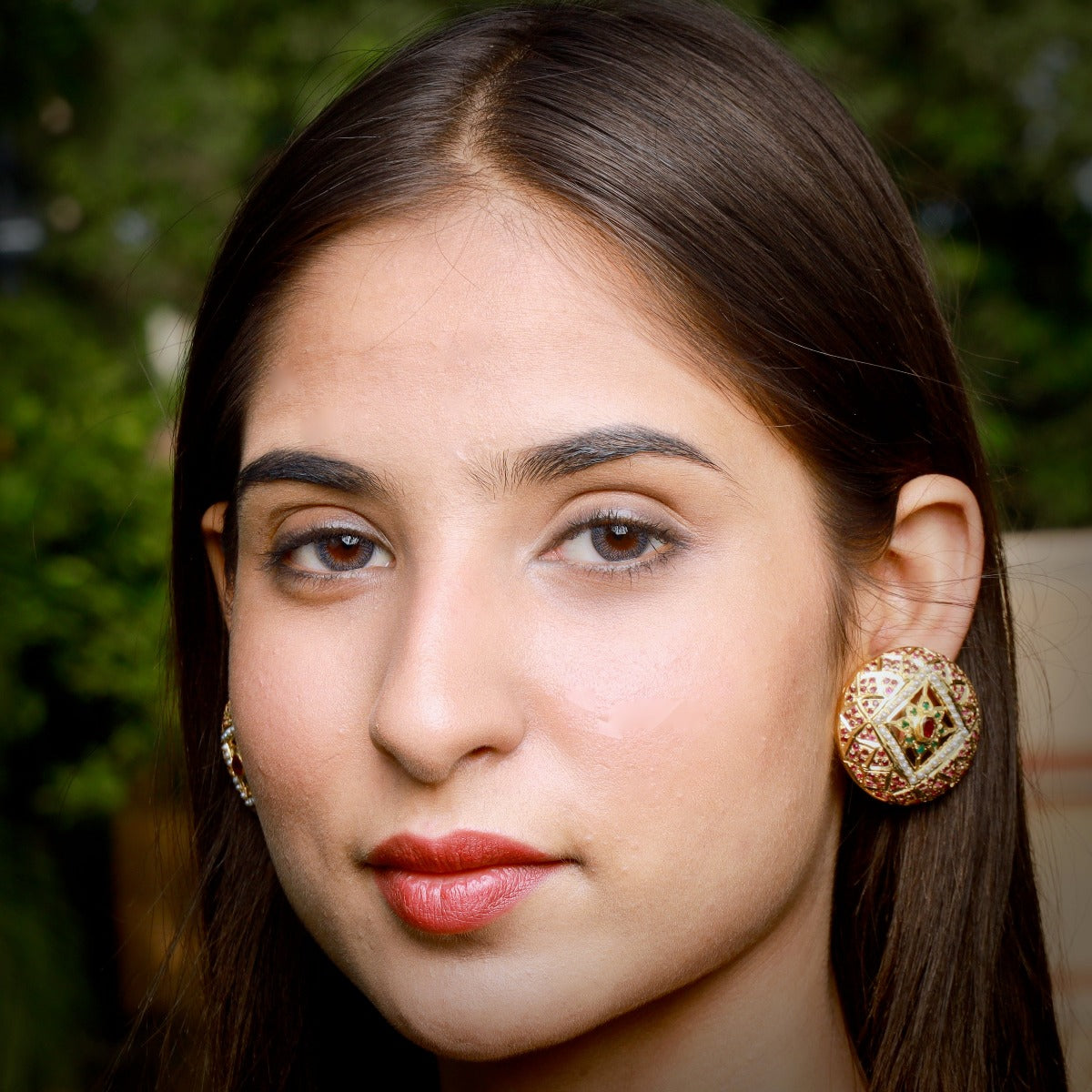 gold plated jadau studs