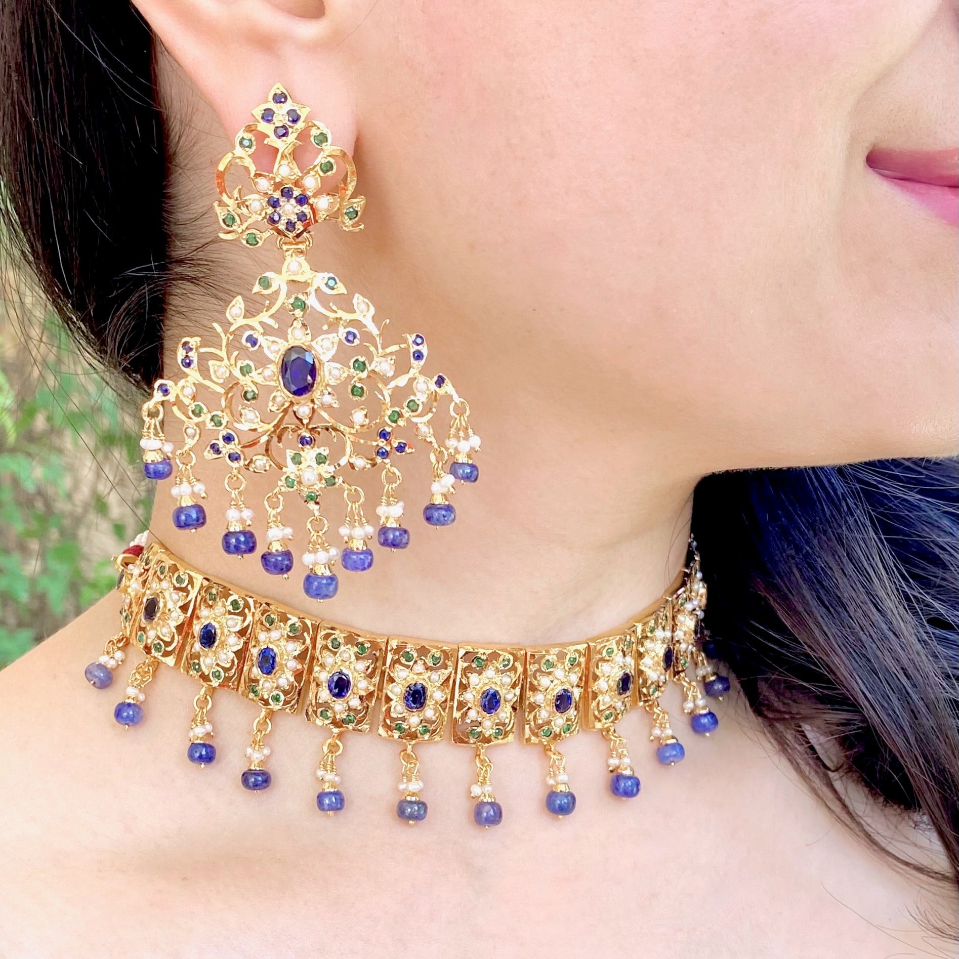 neelam choker set pakistani jadau