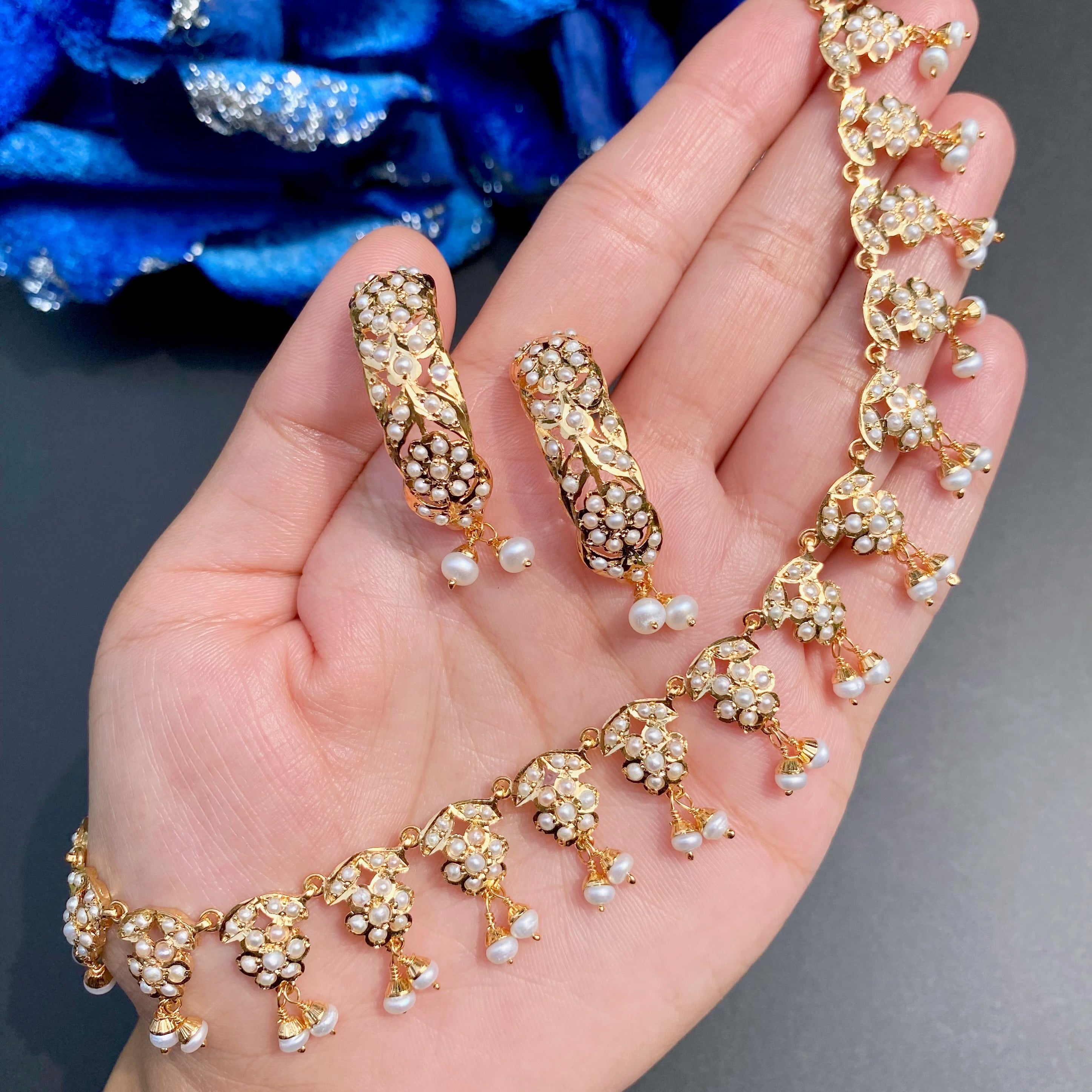 freshwater pearls necklace set pakstani