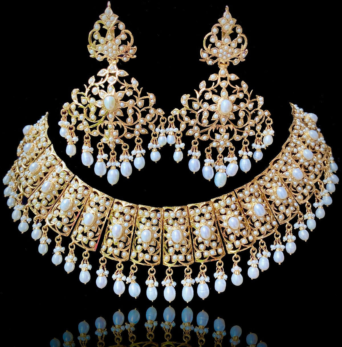 indian pearl jewelry set for destination wedding