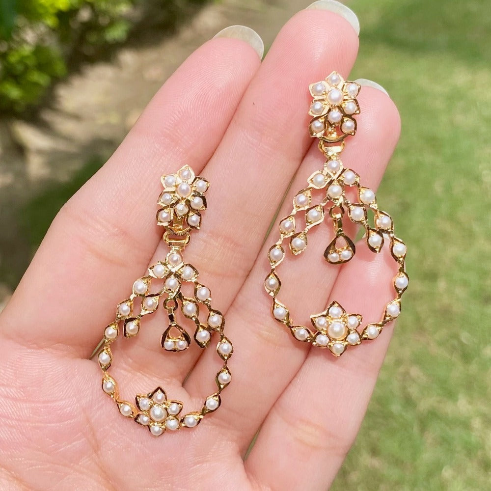 indian chandbali earrings 22k gold