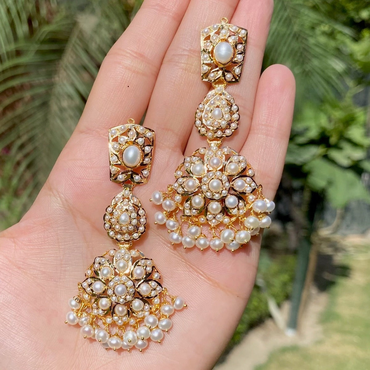 floral pearl earrings dubai