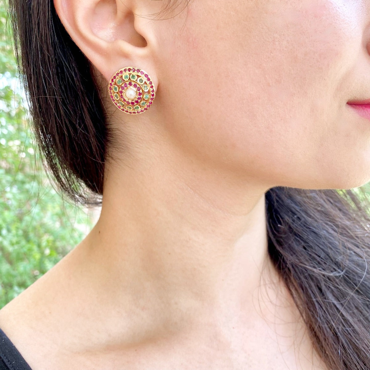 indian jadau stud earrings abu dhabi