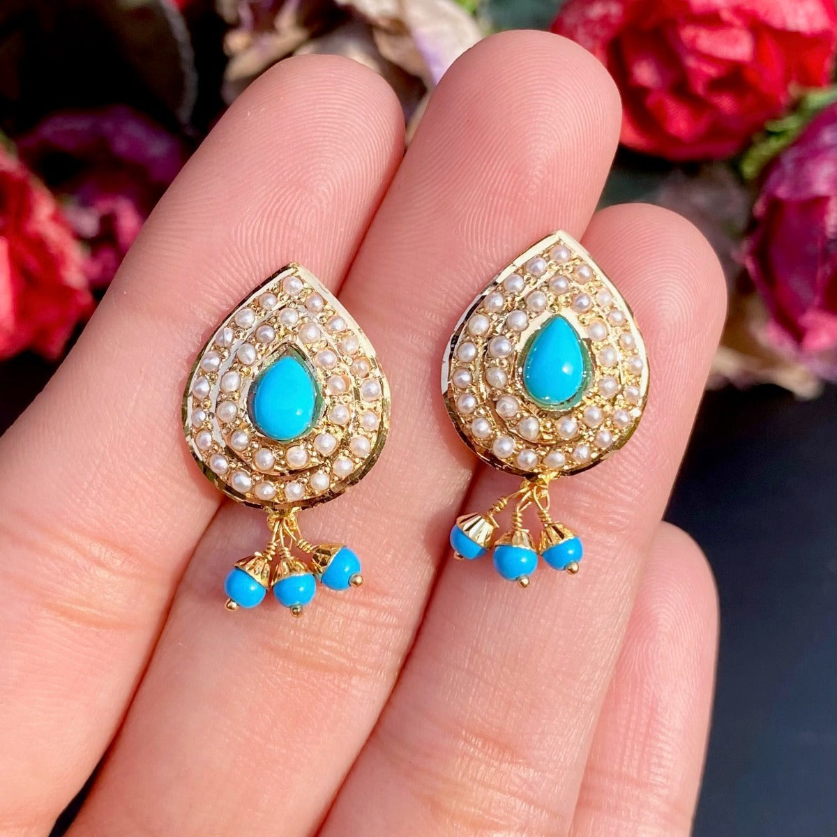 turquoise tops in gold