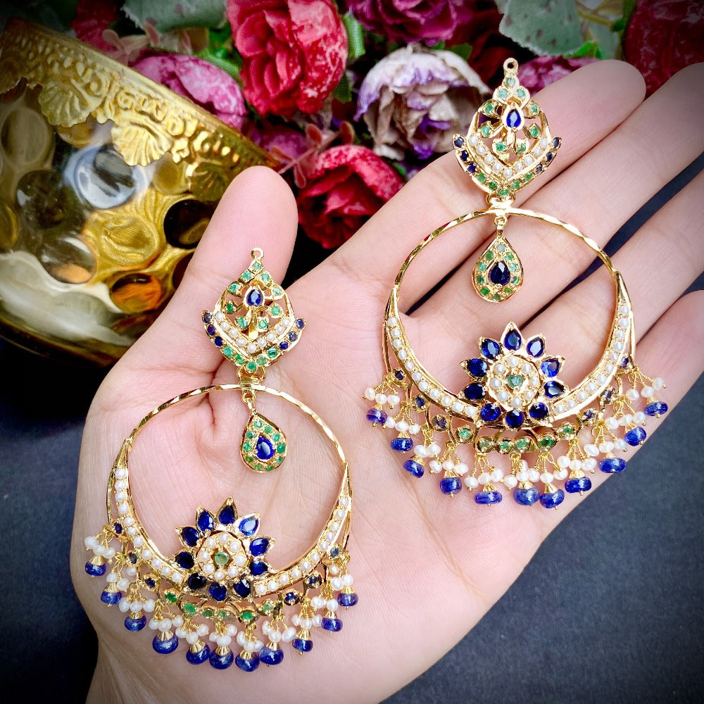 real gold pakistani chandbali earrings in dubai